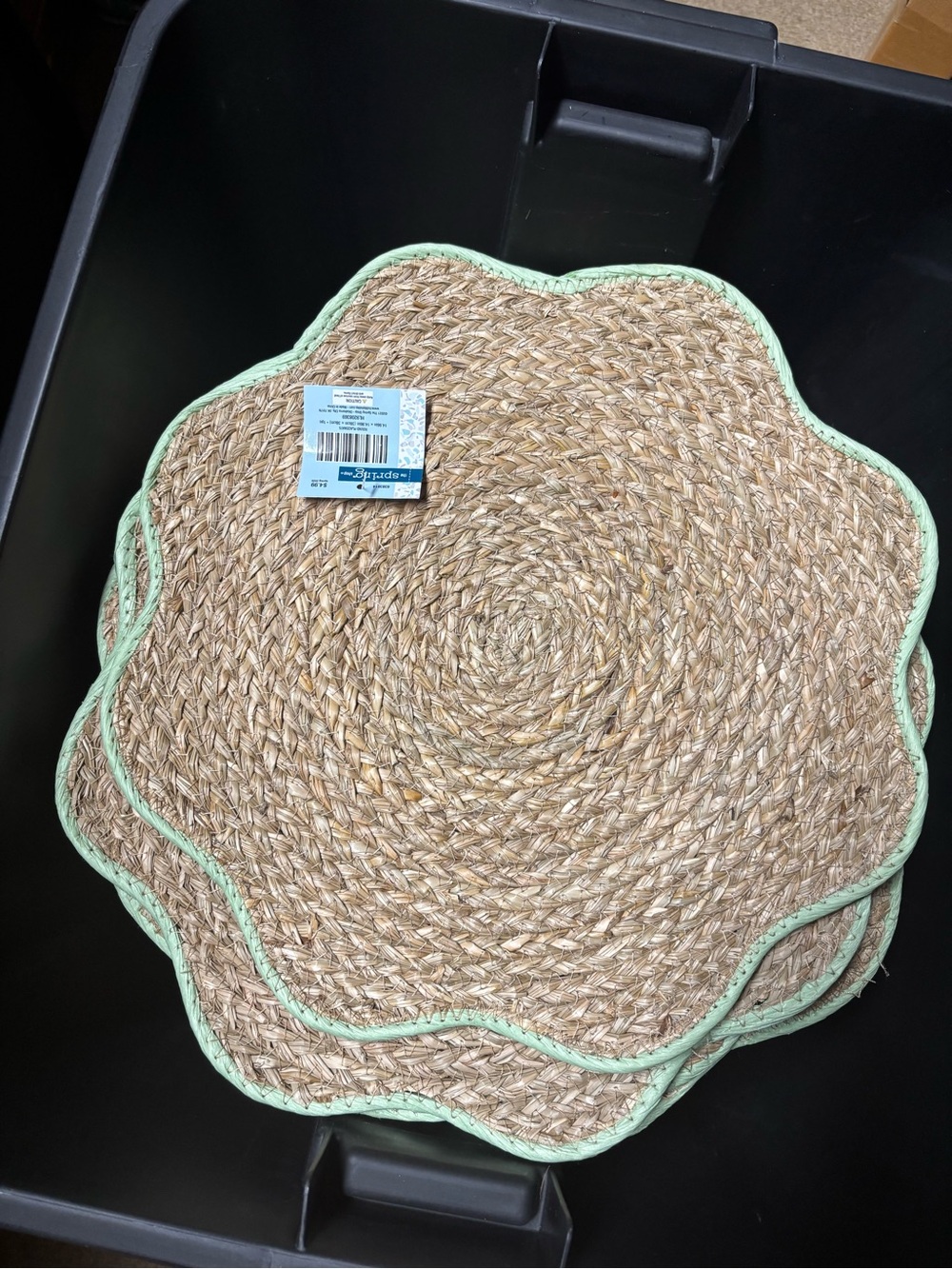 Woven Placemat with Light Green Trim - Hobby Lobby